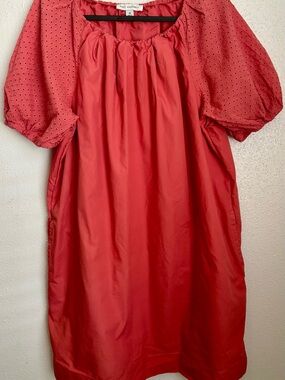 Red Eyelet Sleeve Women’s Dress